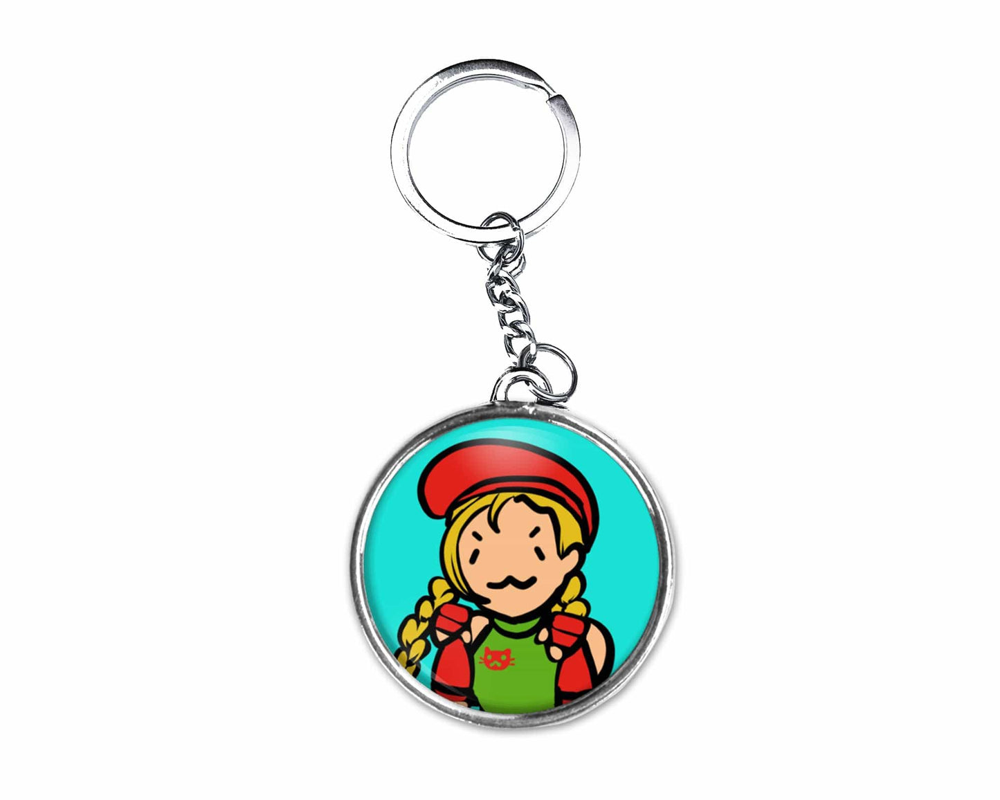 Cammy Cat Button Keychain