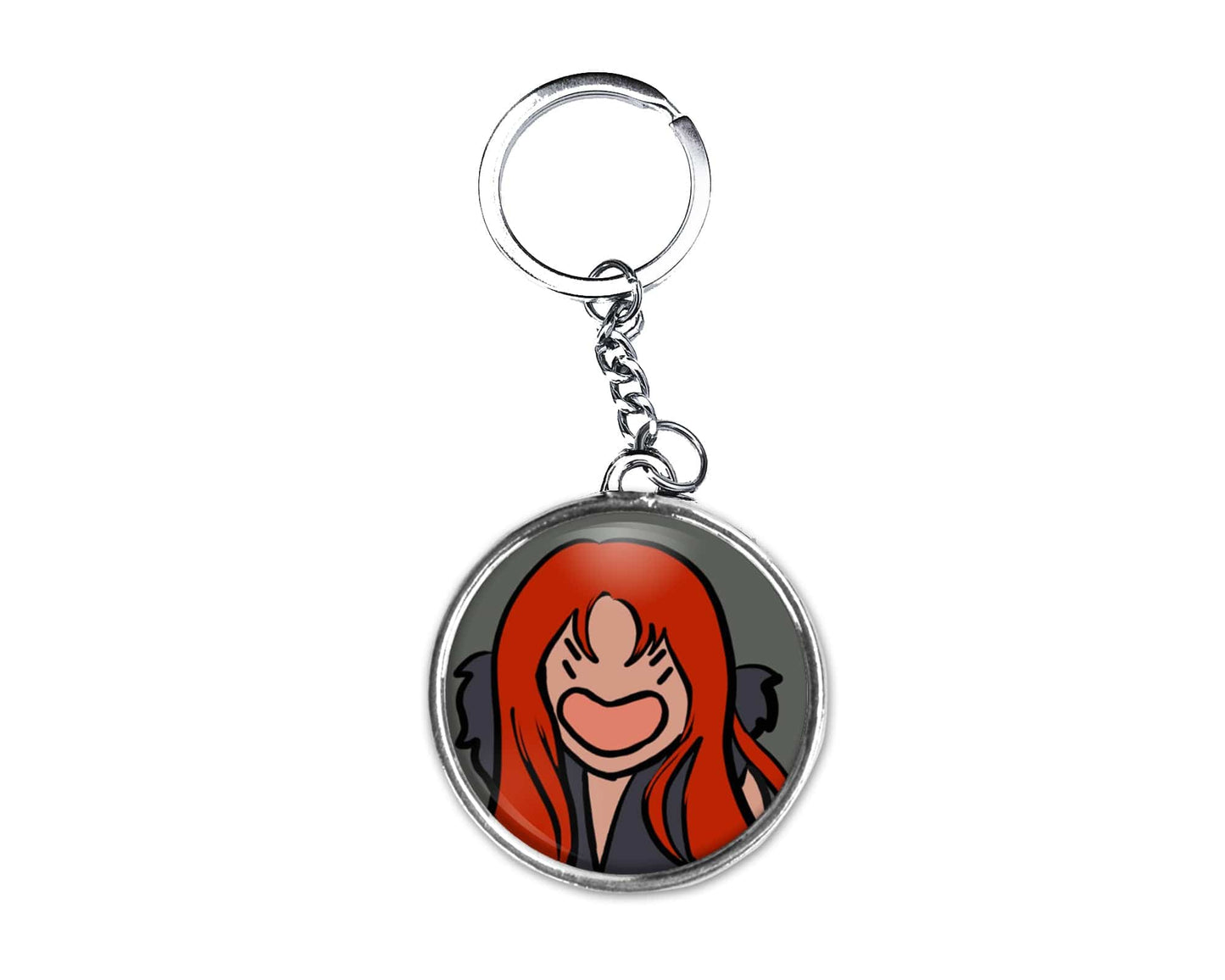 Carmine Button Keychain
