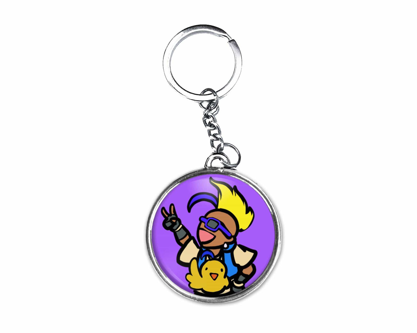 Duck King Button Keychain