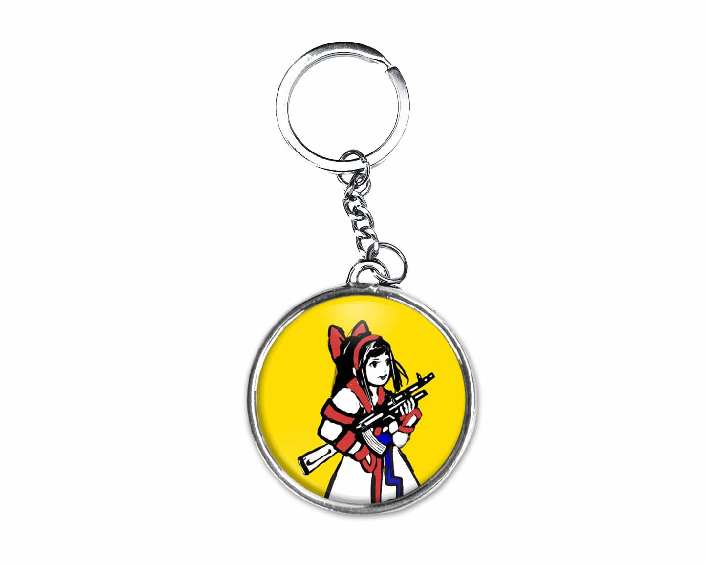 Nakoruru Gun Button Keychain