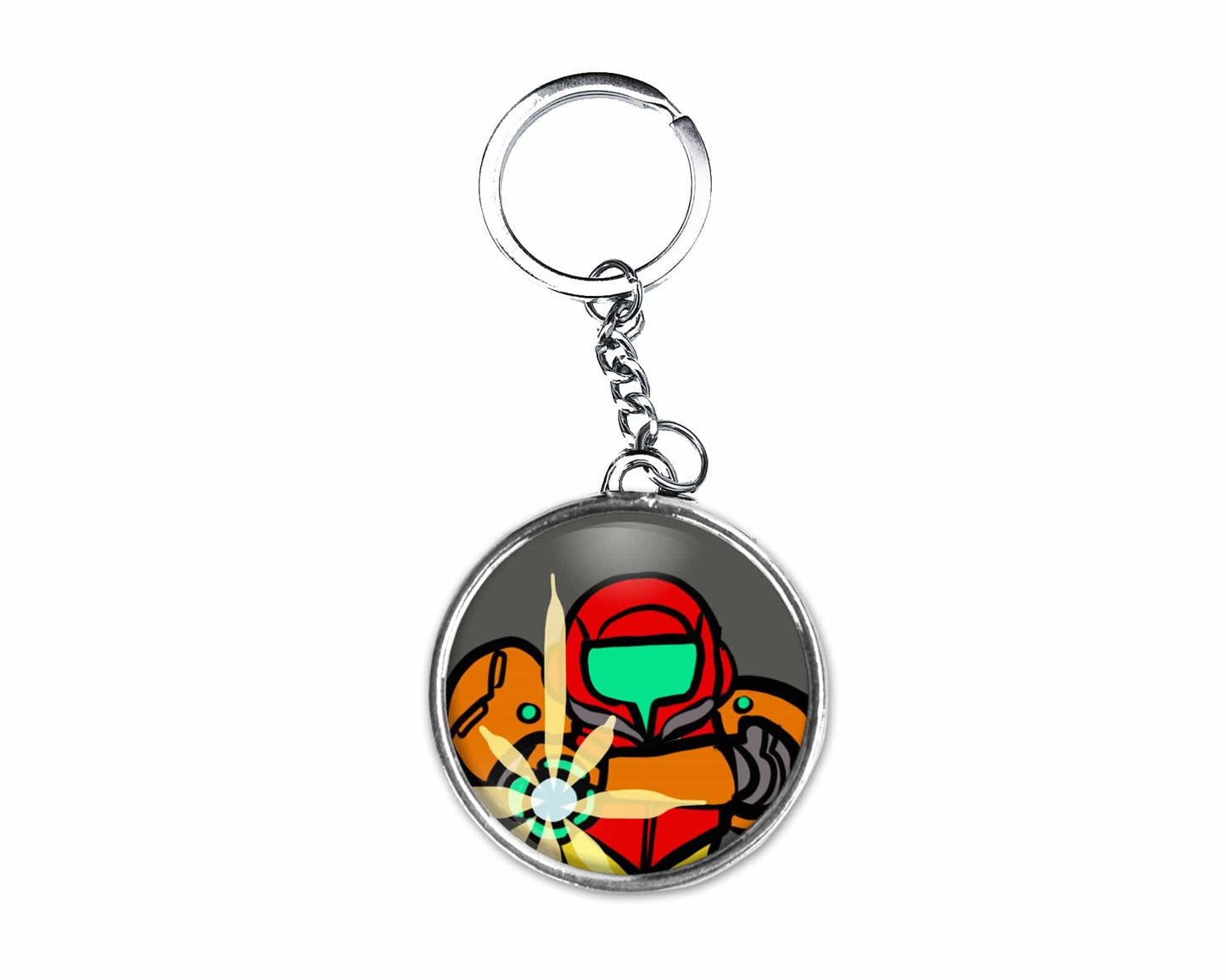 Samus Button Keychain