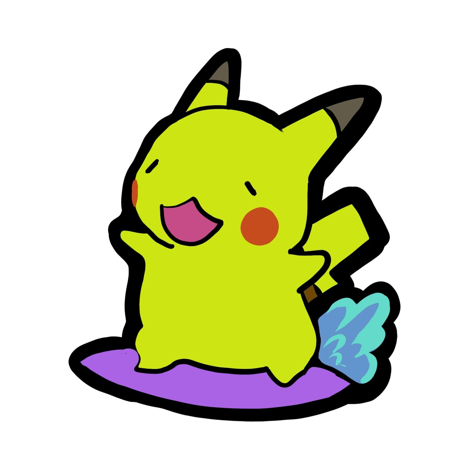 Pikachu Surfing Sticker