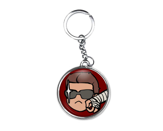 Johnny Cage Button Keychain