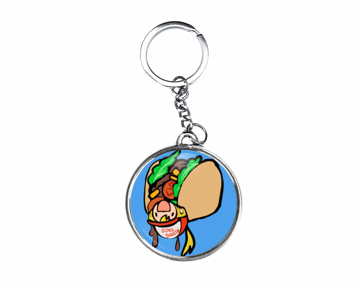 Terry Rising Taco Button Keychain